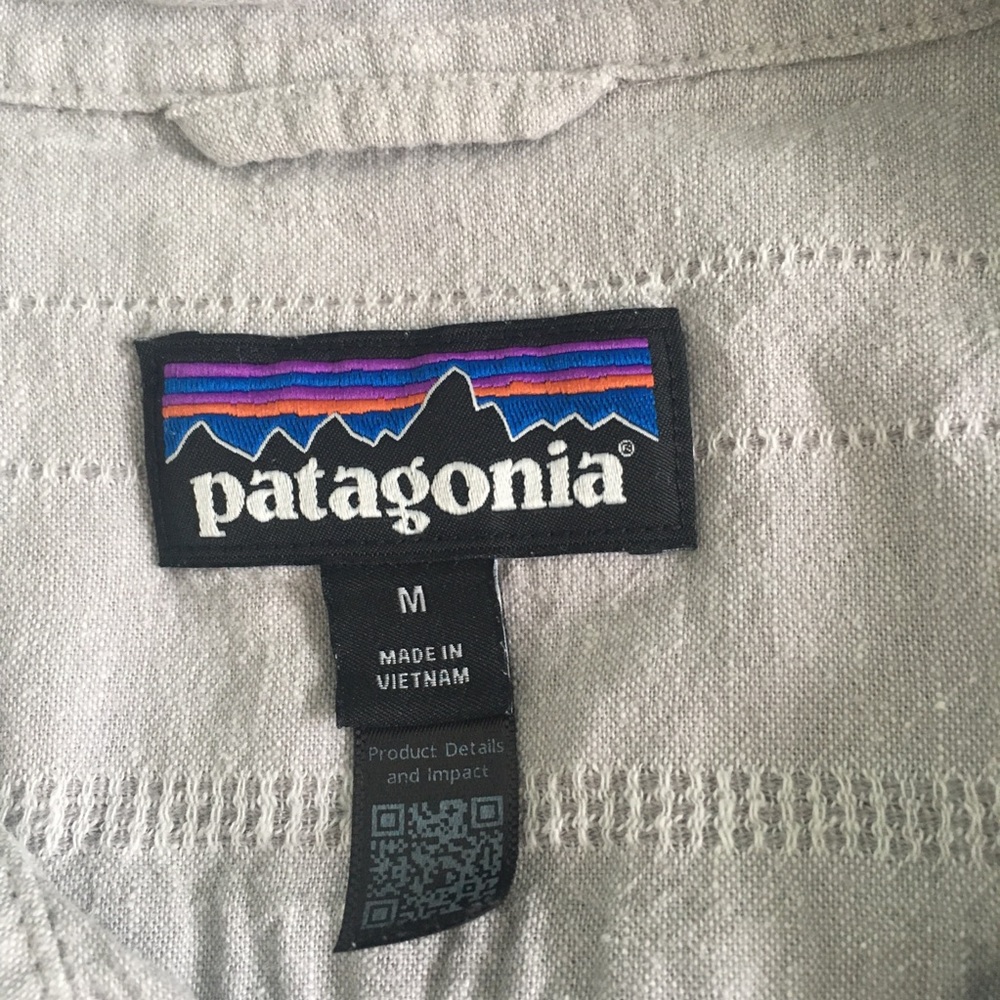 Patagonia Short Sleeve Cotton/ Organic Button-Up Shirt - Light Gray M - Picture 4 of 5